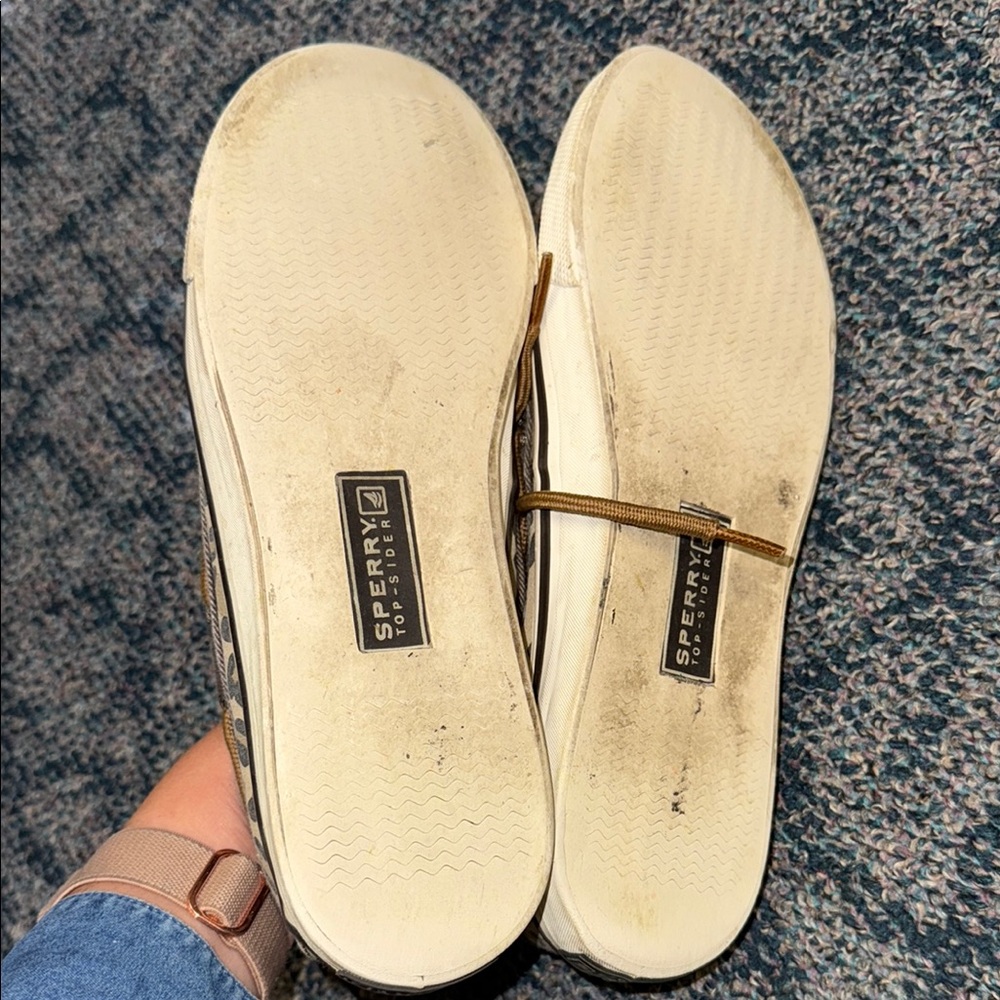 Sperry Cheetah Print Boat Shoes with Tan Accents - Picture 3 of 4